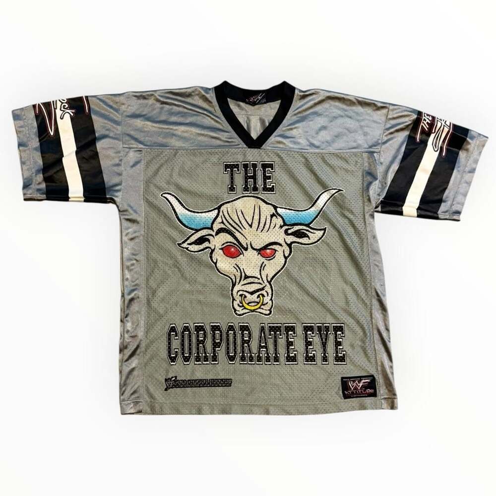 Vintage 1999 WWF The Rock The Corporate Elbow Mesh Football Jersey
